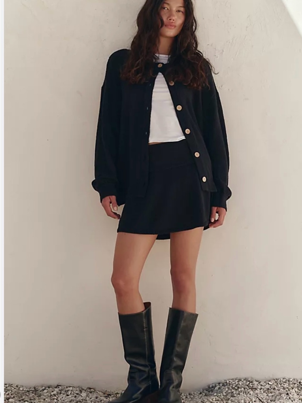 Free People Ameena Sweater Skort Set in Black